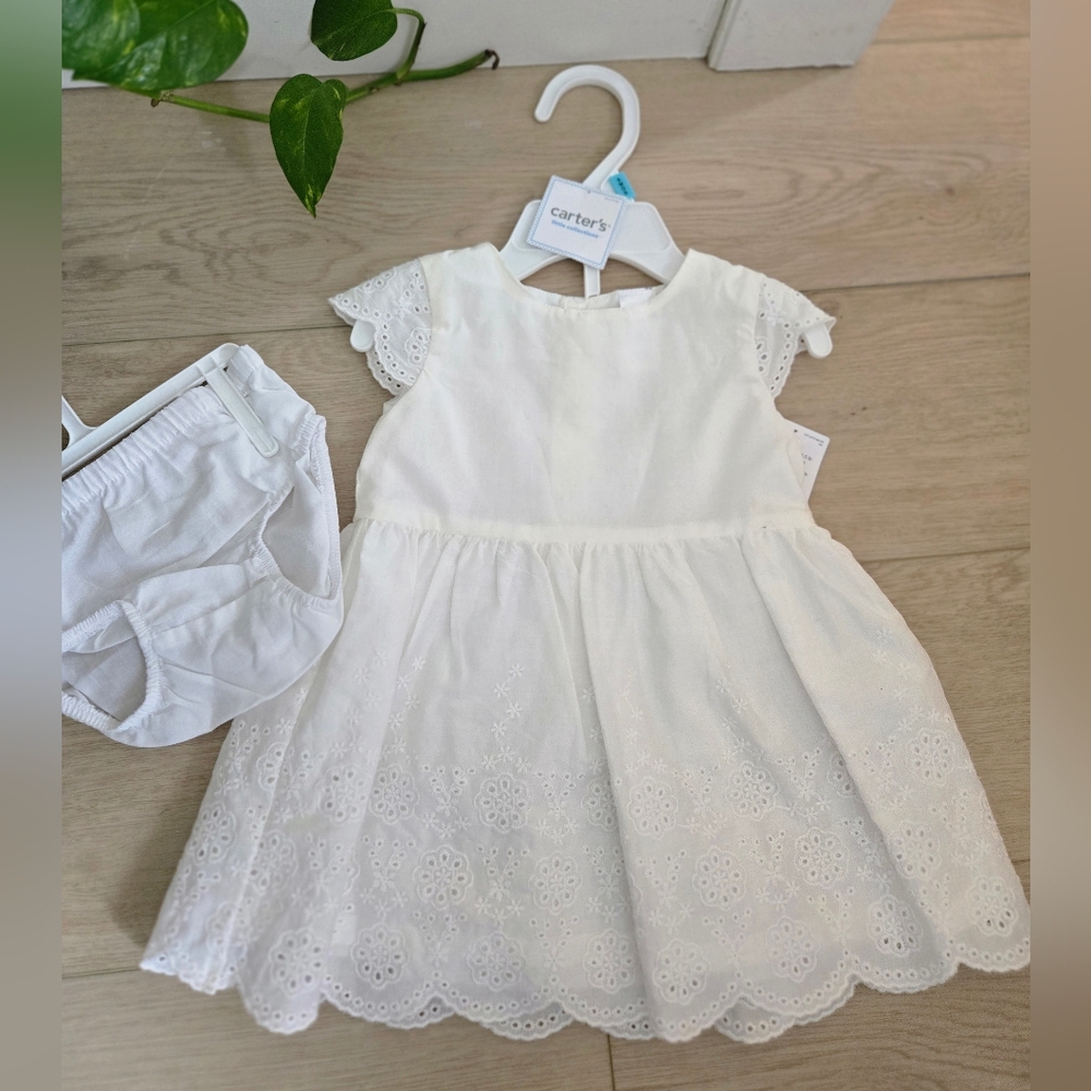 Carter's White Eyelet Dress with Bloomers